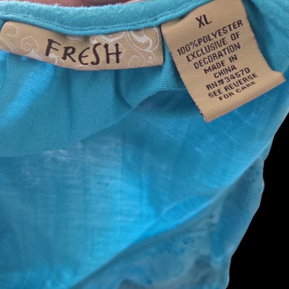 Fresh Blue Smocked Sleeveless Tank Top - Picture 4 of 4